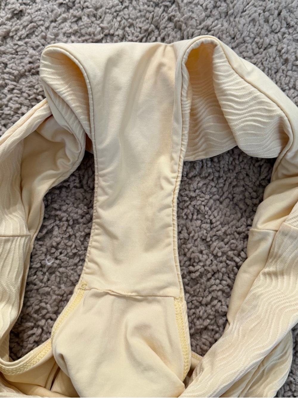 Monday Swimwear High Waisted Bikini Bottom Creme Wave Size Large - Picture 2 of 4